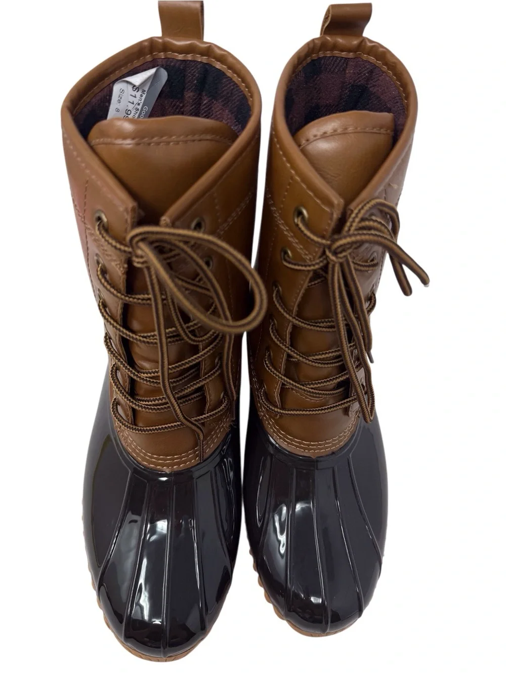 Sporto The Original Duck Boot Tan Brown Ariel Rubber Rain Boot Women’s Size 8